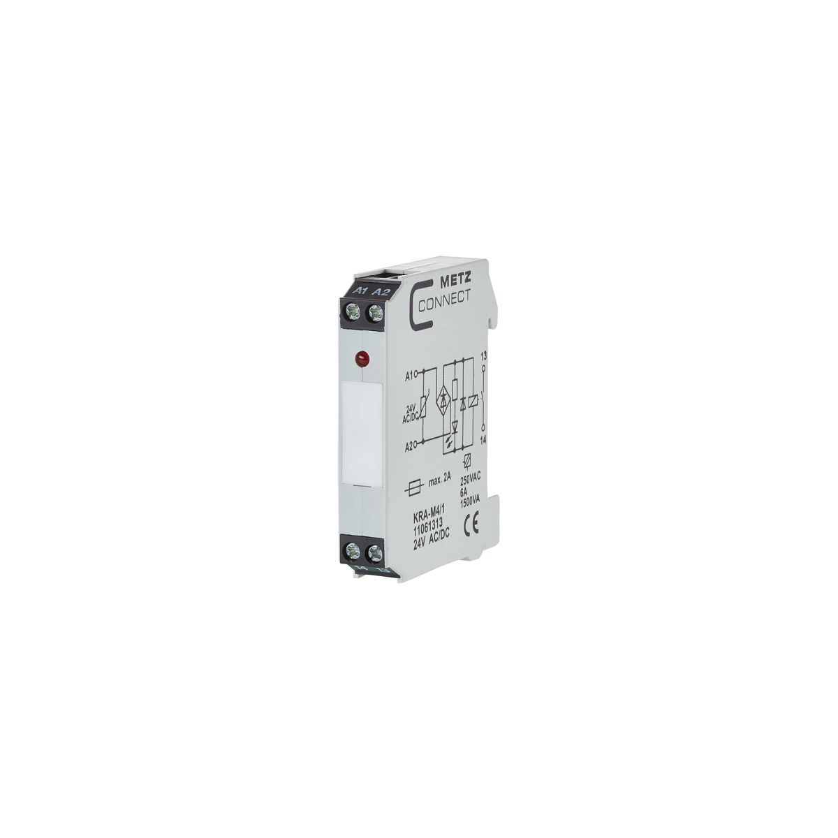Modulo di collegamento elettromeccanico / KRA-M4/1, 1 contatto normalmente aperto, 24 V CA/CC, 6 A