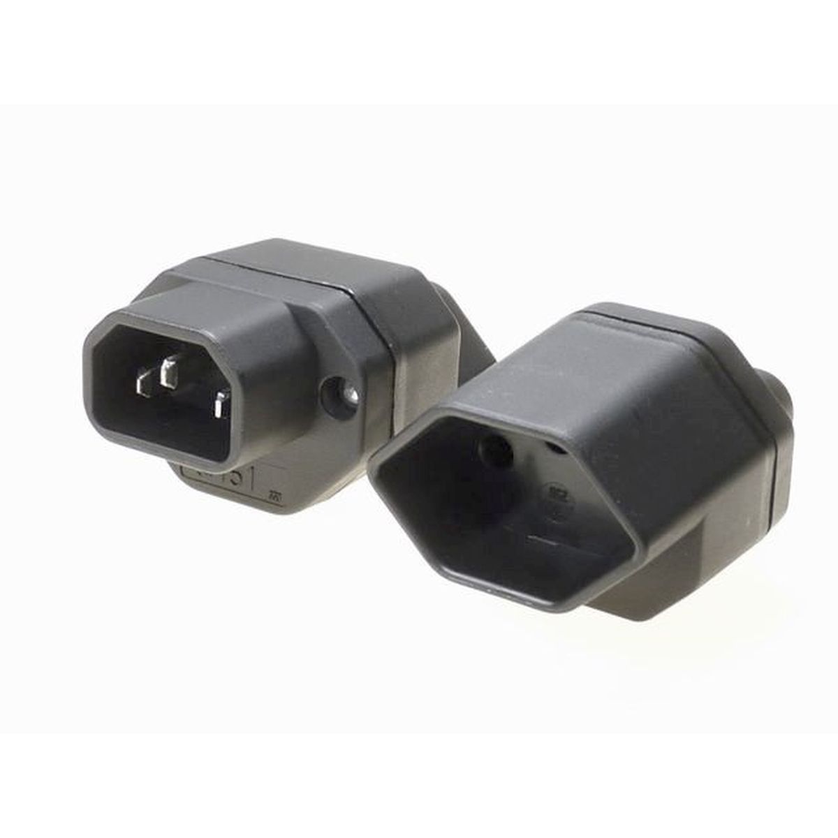 Umwandlungsstecker C14/T13 schwarz