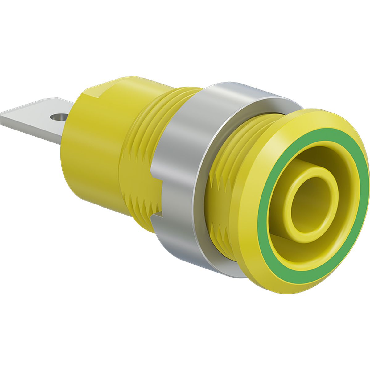 Einbaubuchse 4 mm CAT III 1000V 32A gelb-grün – Bild 2