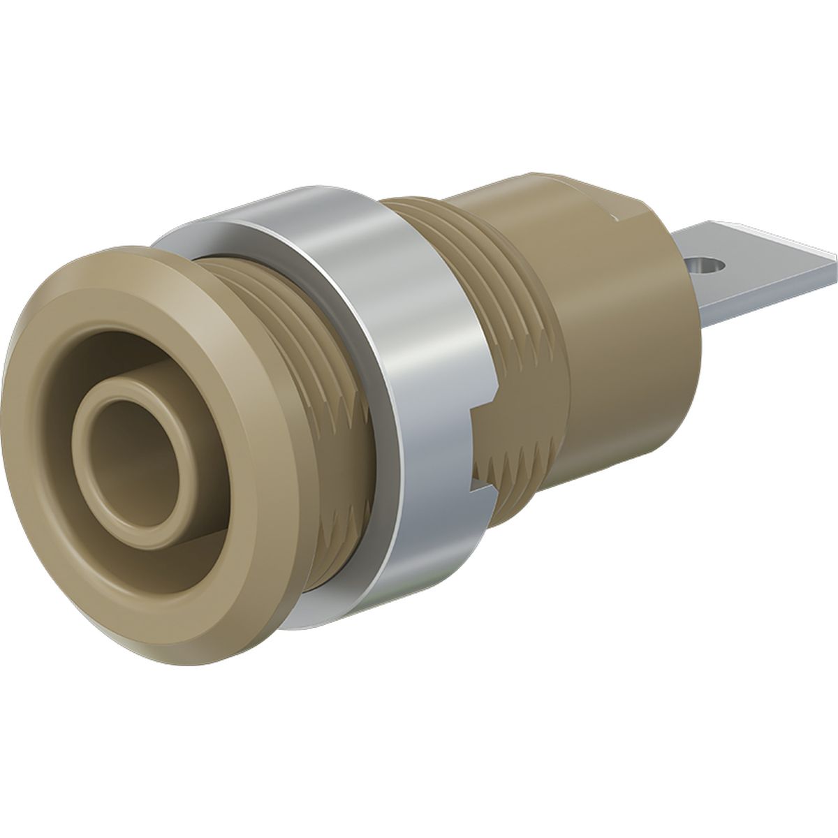 Einbaubuchse 4 mm CAT III 1000V 32A braun