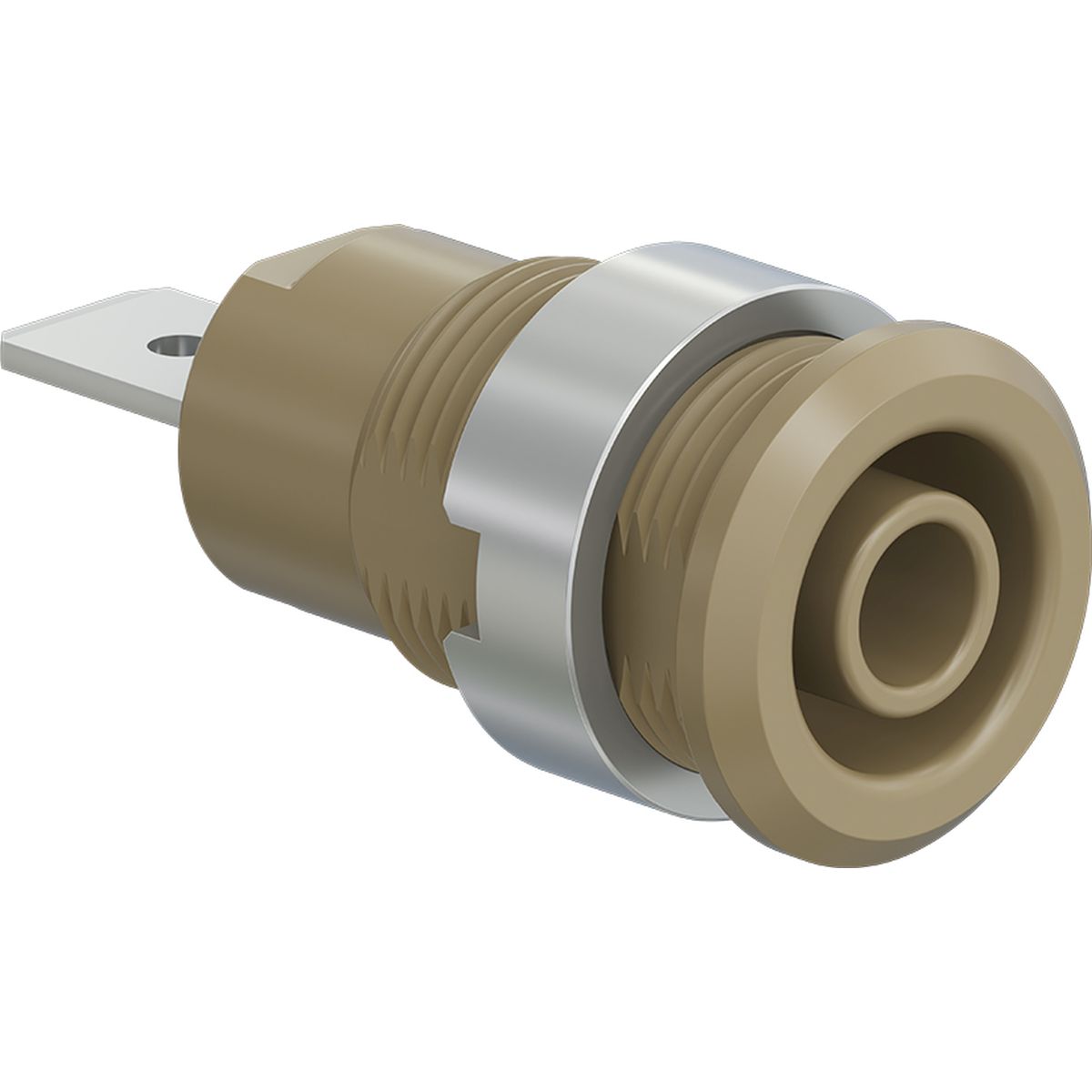 Einbaubuchse 4 mm CAT III 1000V 32A braun – Bild 2