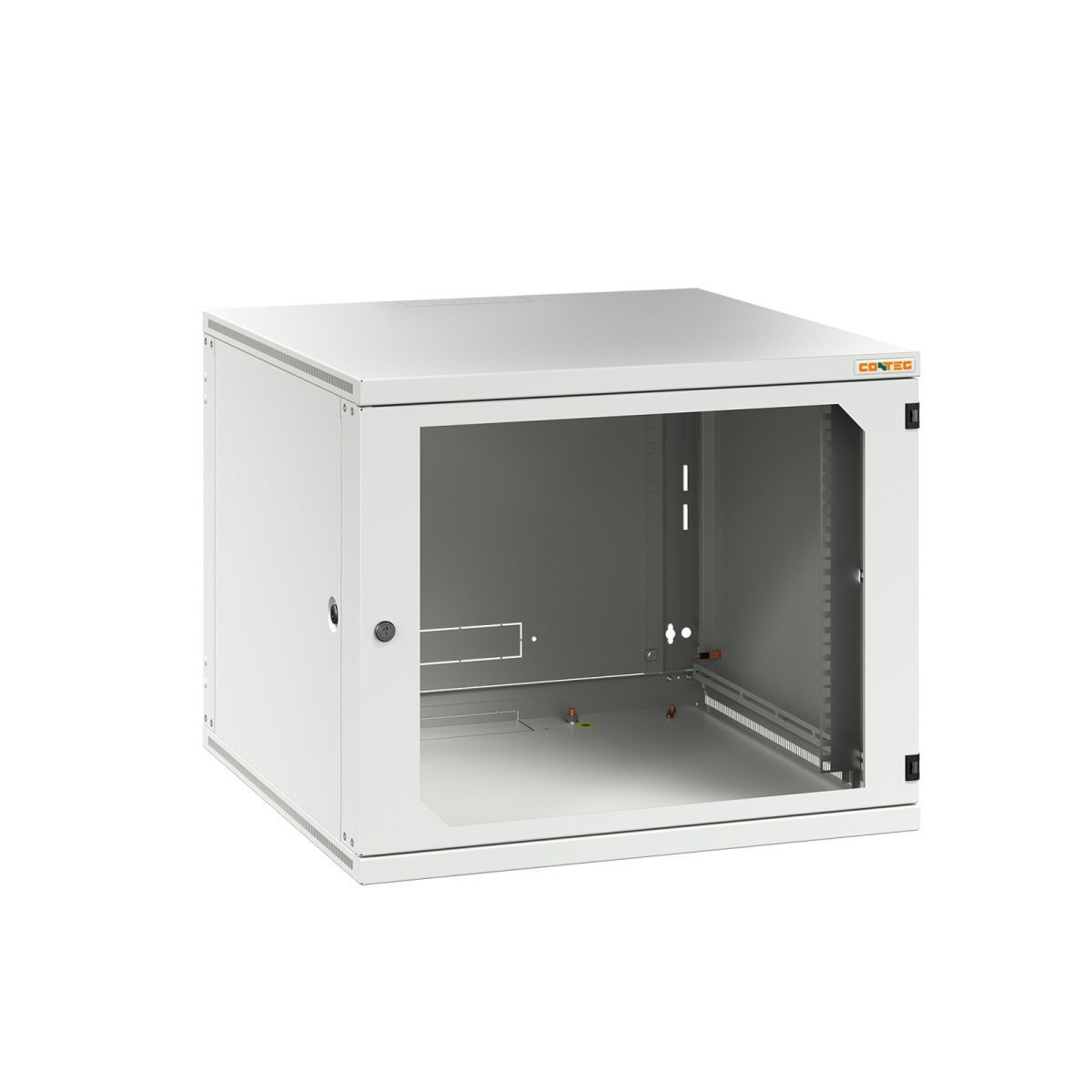 Wandschrank 6HE 19" B x T x H 530x400x332mm, grau Glastür, Blechrückwand