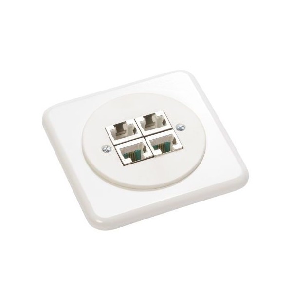 Dose ISDN PMI Ø58 4xRJ45s g weiss