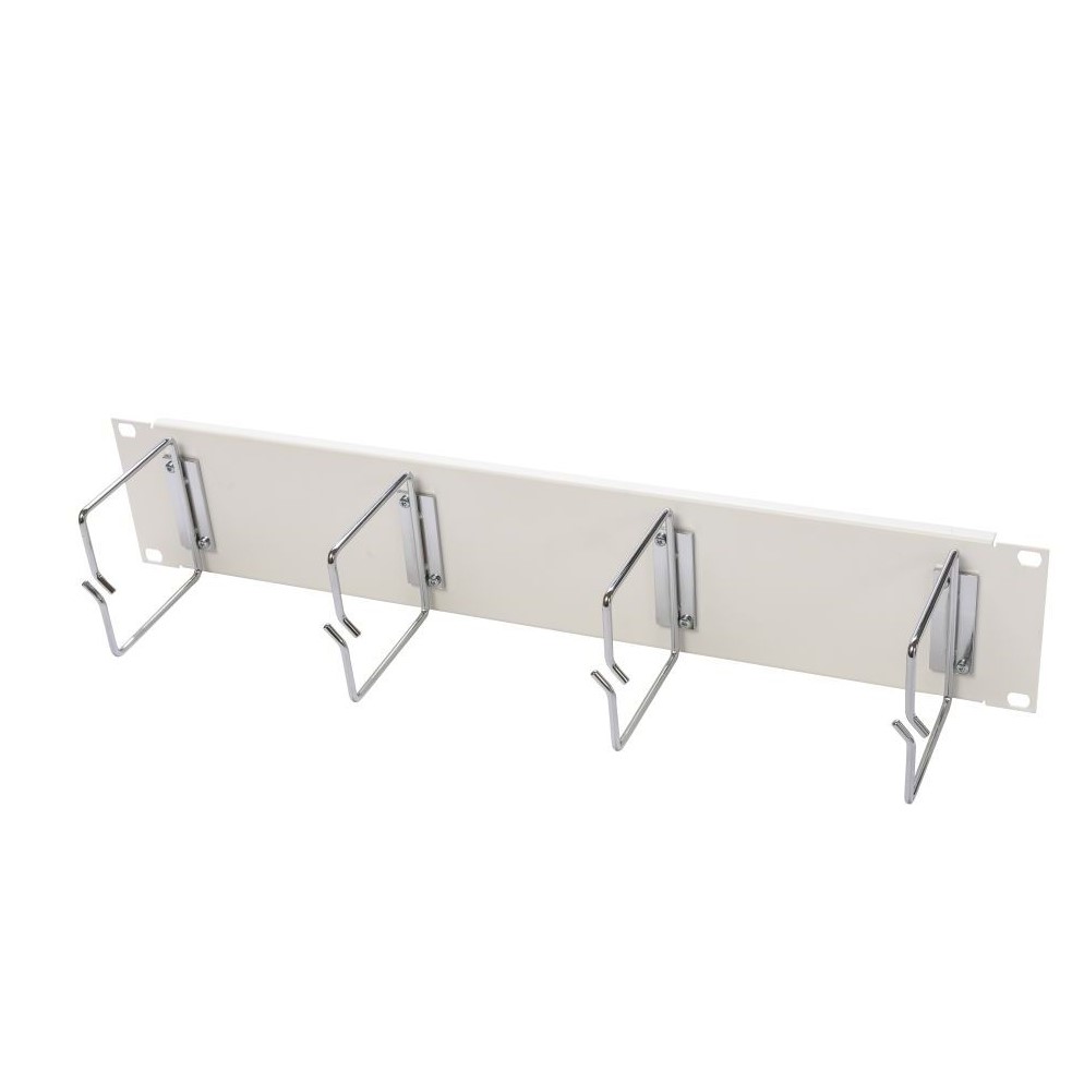 Rangierpanel, 2HE, Alu eloxiert, 4 Rangierringe, inkl. Befestigungsset