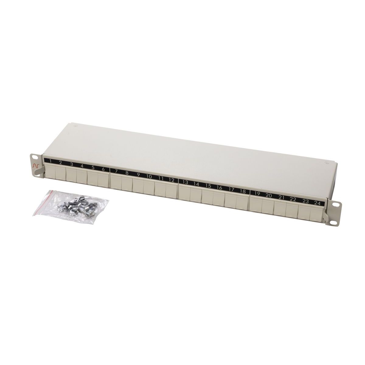 Panel LANmark Snap-in 1HE 19", 24-fach, ausziehbar, unbestückt, schwarz