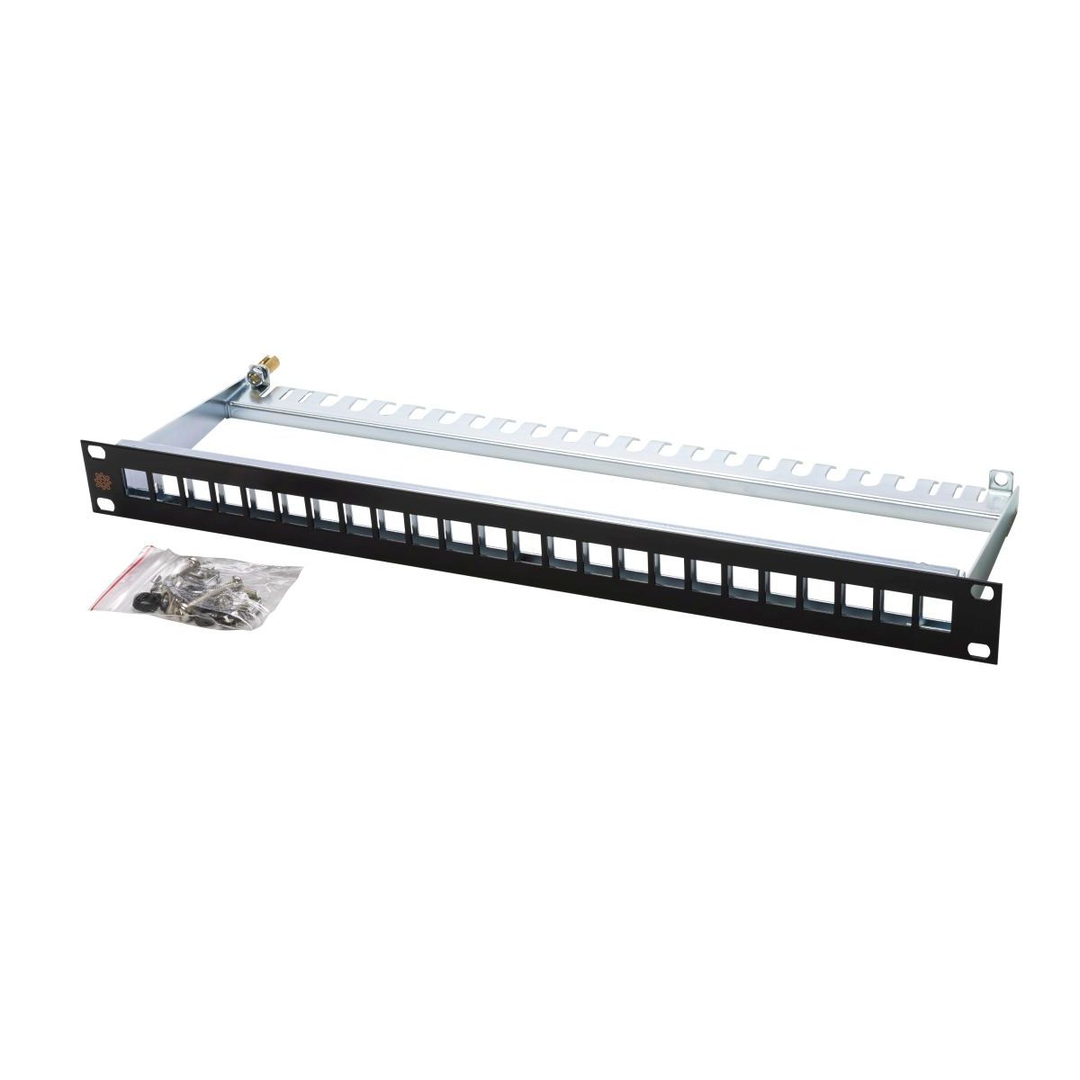 Patch Panel ITplus®, 19", 1U, for 24 ports, unequipped, black, 140 mm deep