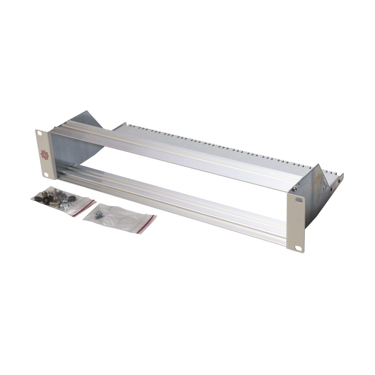 Rack per moduli ITplus® 19", 2U, non equipaggiato, bianco, 60 porte, completo di portacavi