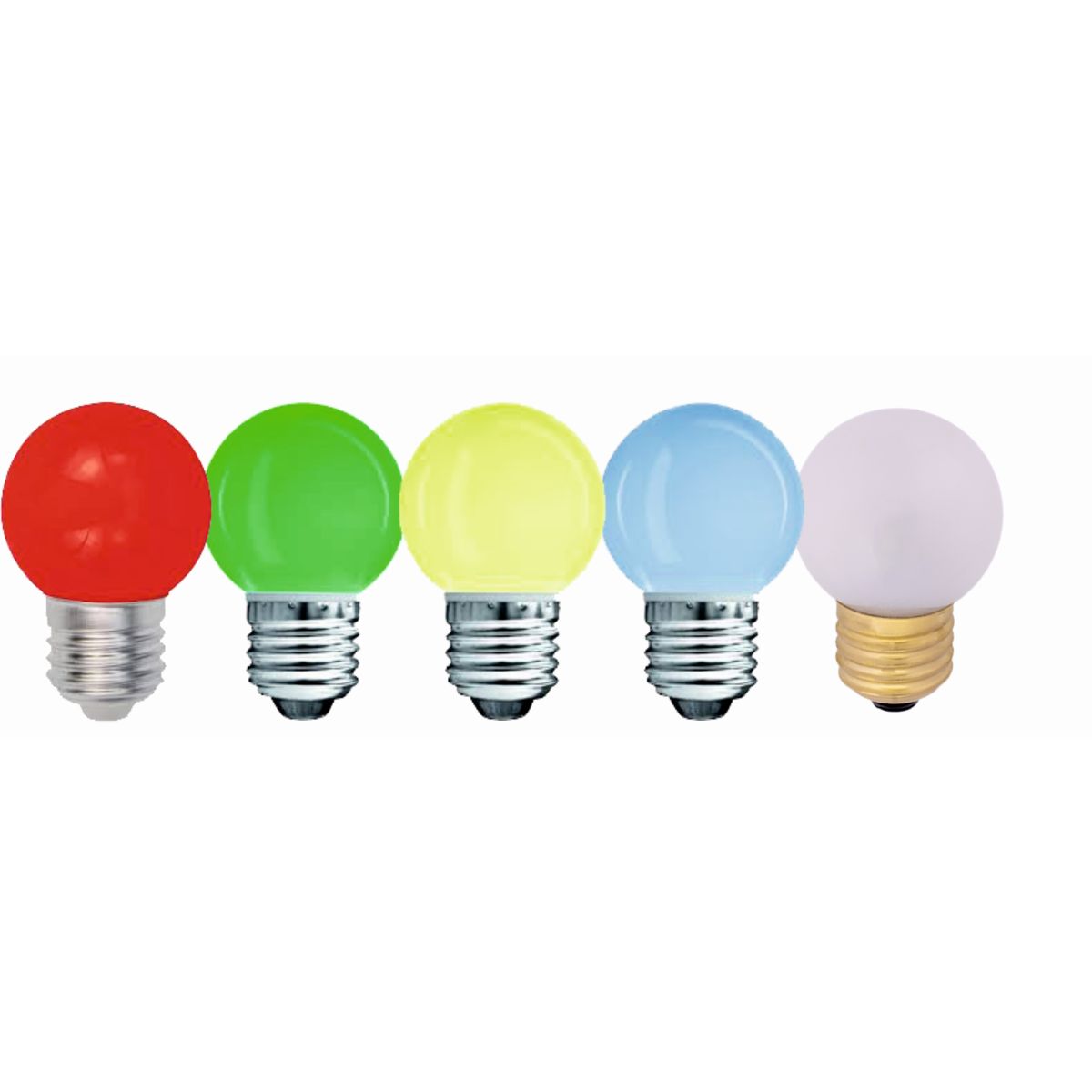 LED-Leuchtmittel Set für Festbeleuchtung bestehend aus 5 Farben plastic cover