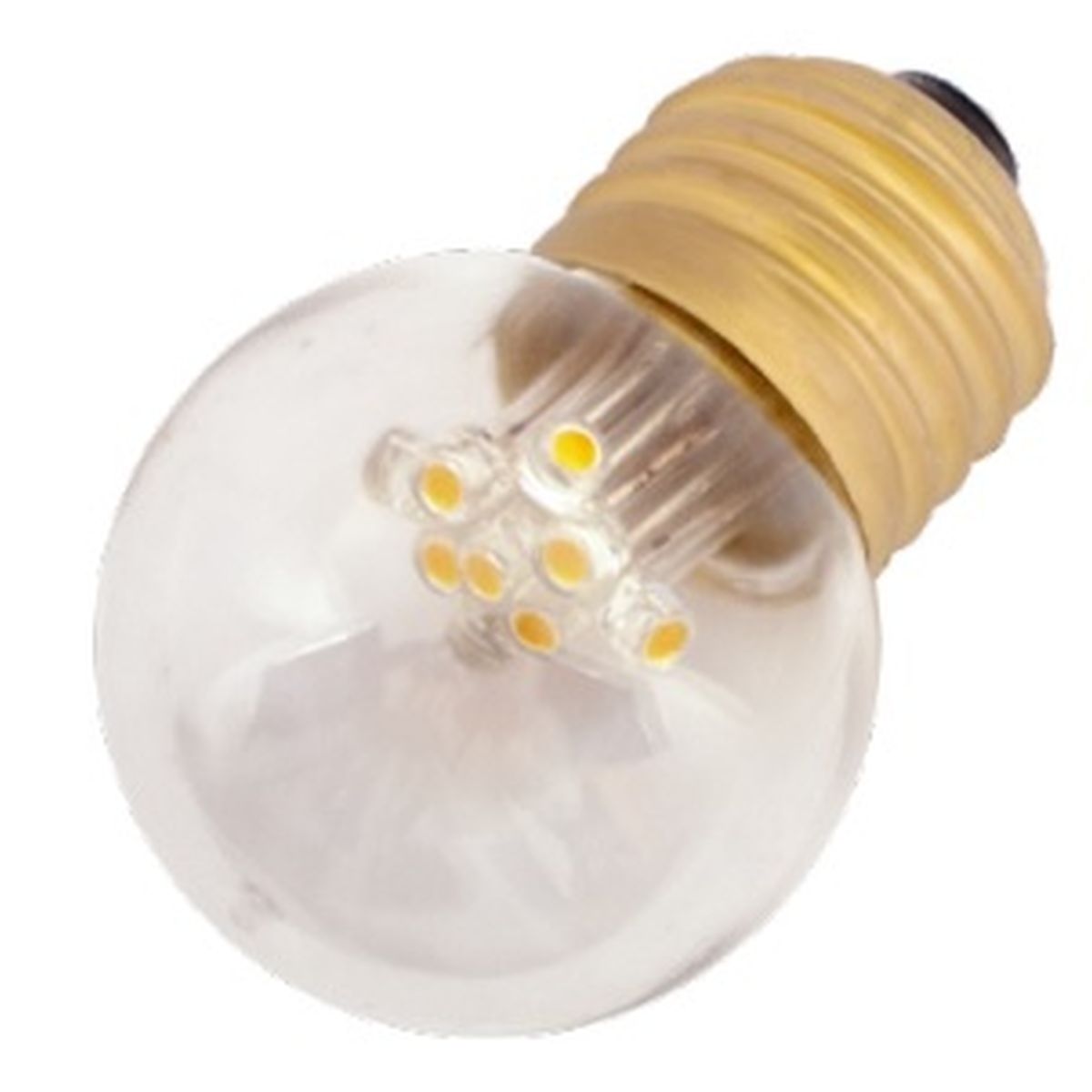 LED Leuchtmittel E27, 1.5 W, 60 lm, 2500 K, Krone (9 LED), 300°, für Festbeleuchtung, warmweiss, Globe Ø 45 mm, Kunststoff