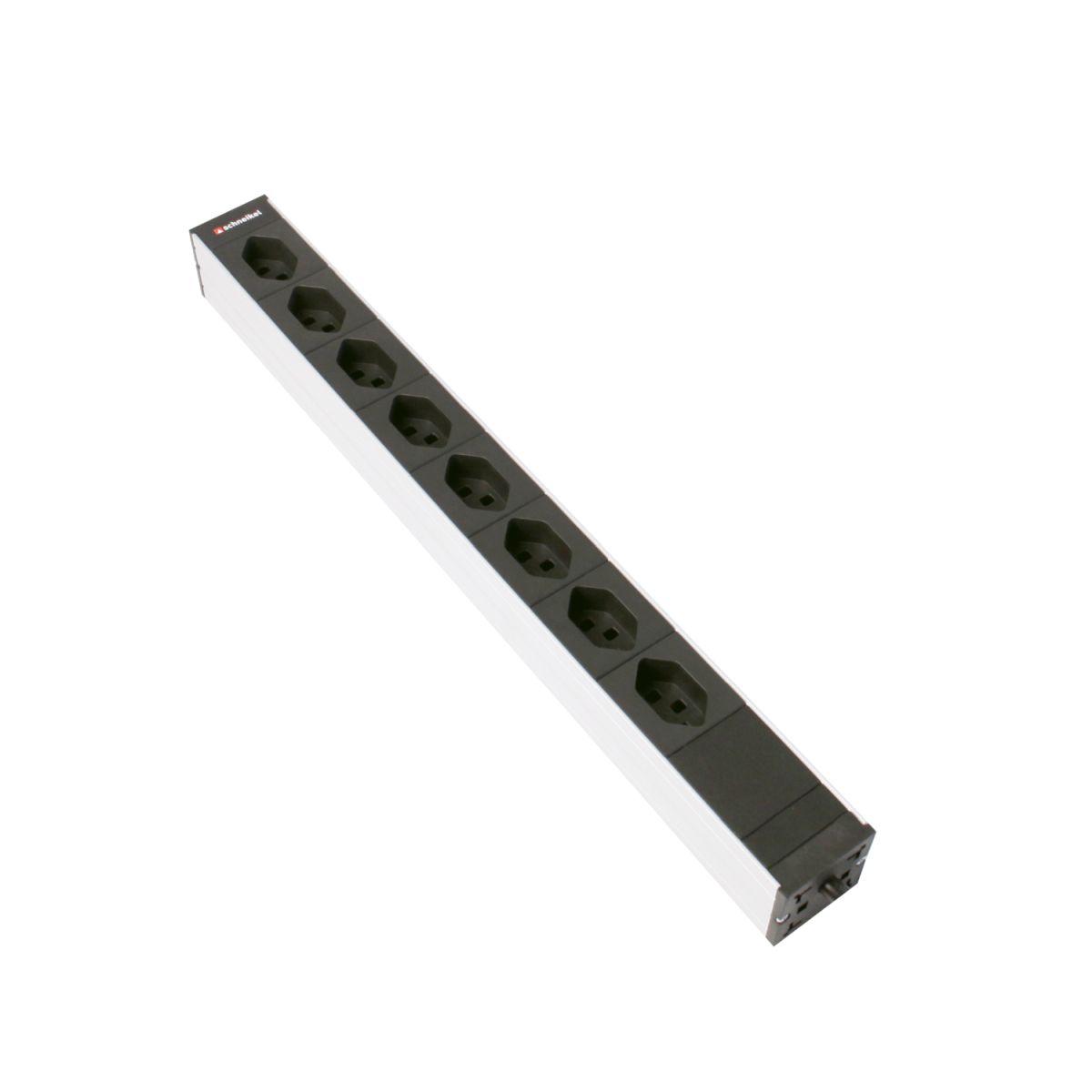 Steckdosenleiste 19" schwarz, 8xT23, 3 x 1.5qmm/L=3m, 250V / 16A, Stecker T23