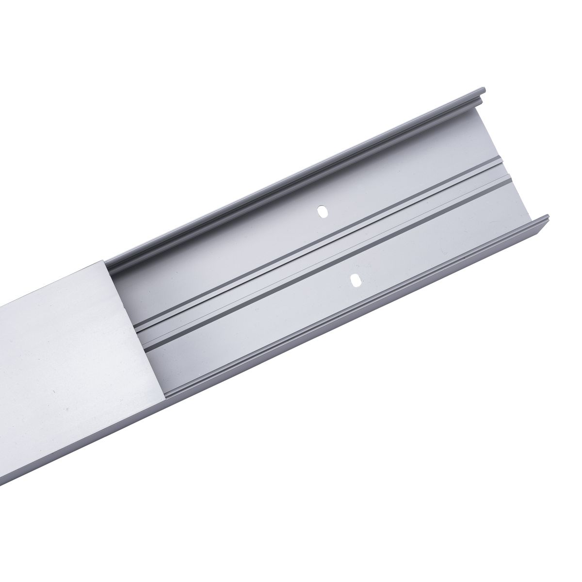 Cable duct aluminium, L=2000mm, W=45mm, H=30mm thickness 1.2mm, silver anodized