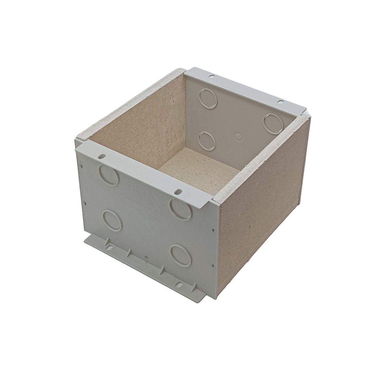 ELBRO fire stop box with 8 x M20 pipe entries, external dimensions 150 × 150 × 110 mm