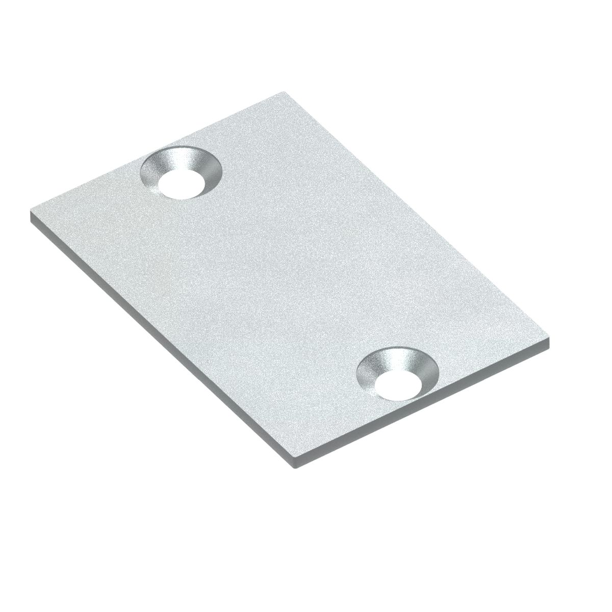 Endplatte für Kabelkanal K226792, L = 45 mm, B = 30 mm, Aluminium, silber eloxiert, mit Schrauben