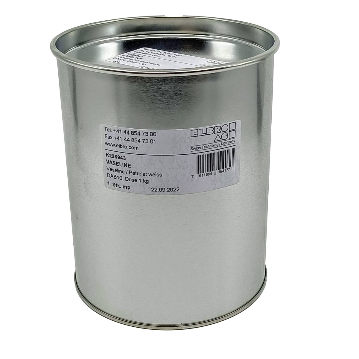 Vaseline / Petrolat weiss, säurefrei, Zulassung DAB10, Dose 1 kg