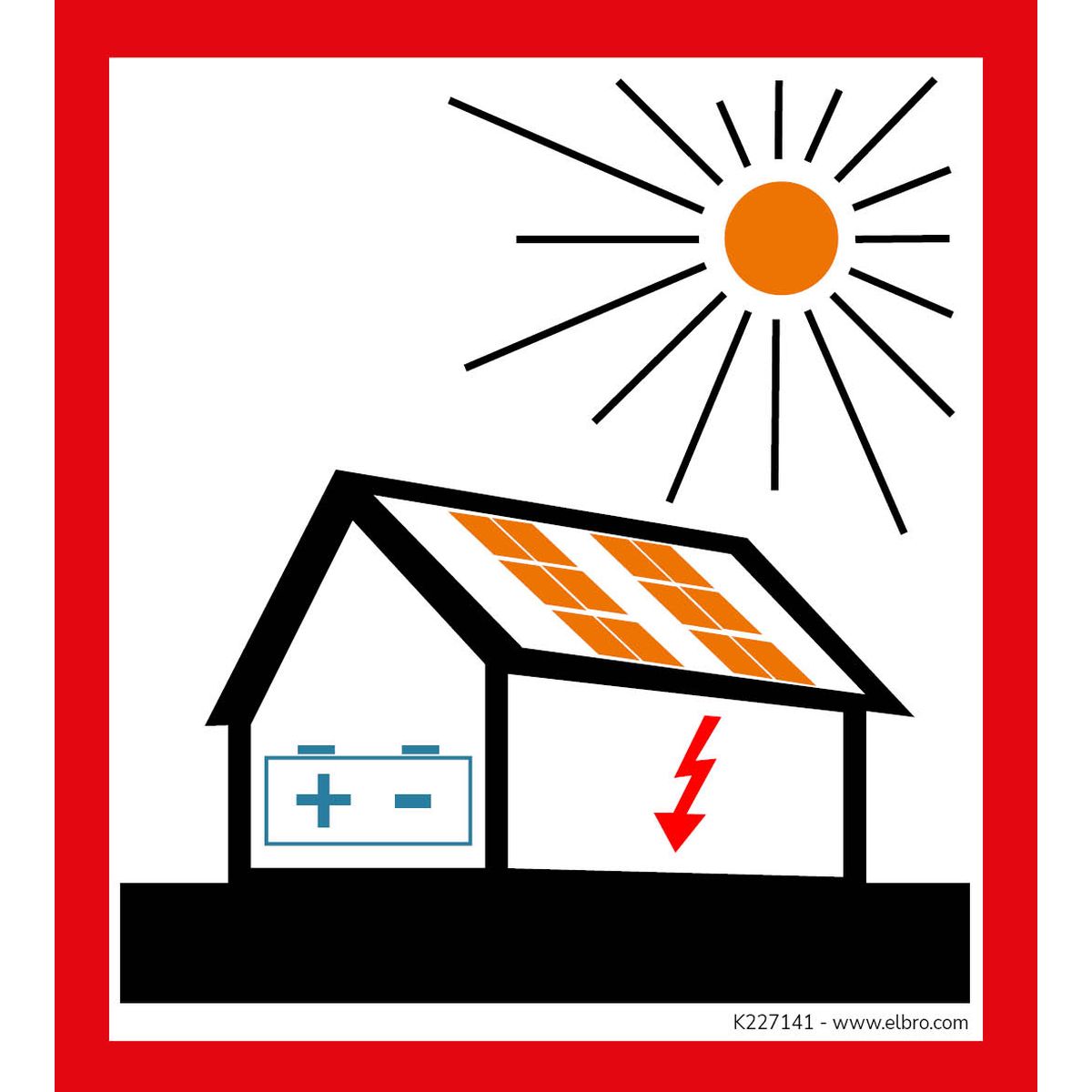 Warnaufkleber Solaranlage, wetterfest, Set zu 77 Stück, 7 Varianten – Bild 4