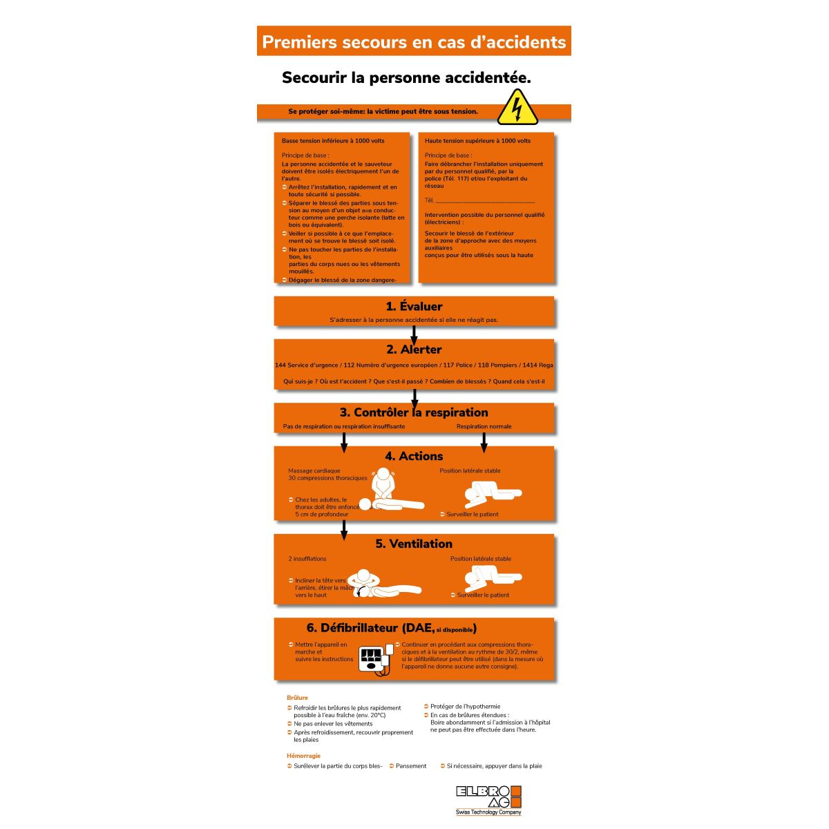 Cartella di pronto soccorso per incidenti sul lavoro, 220 x 580 mm, francese