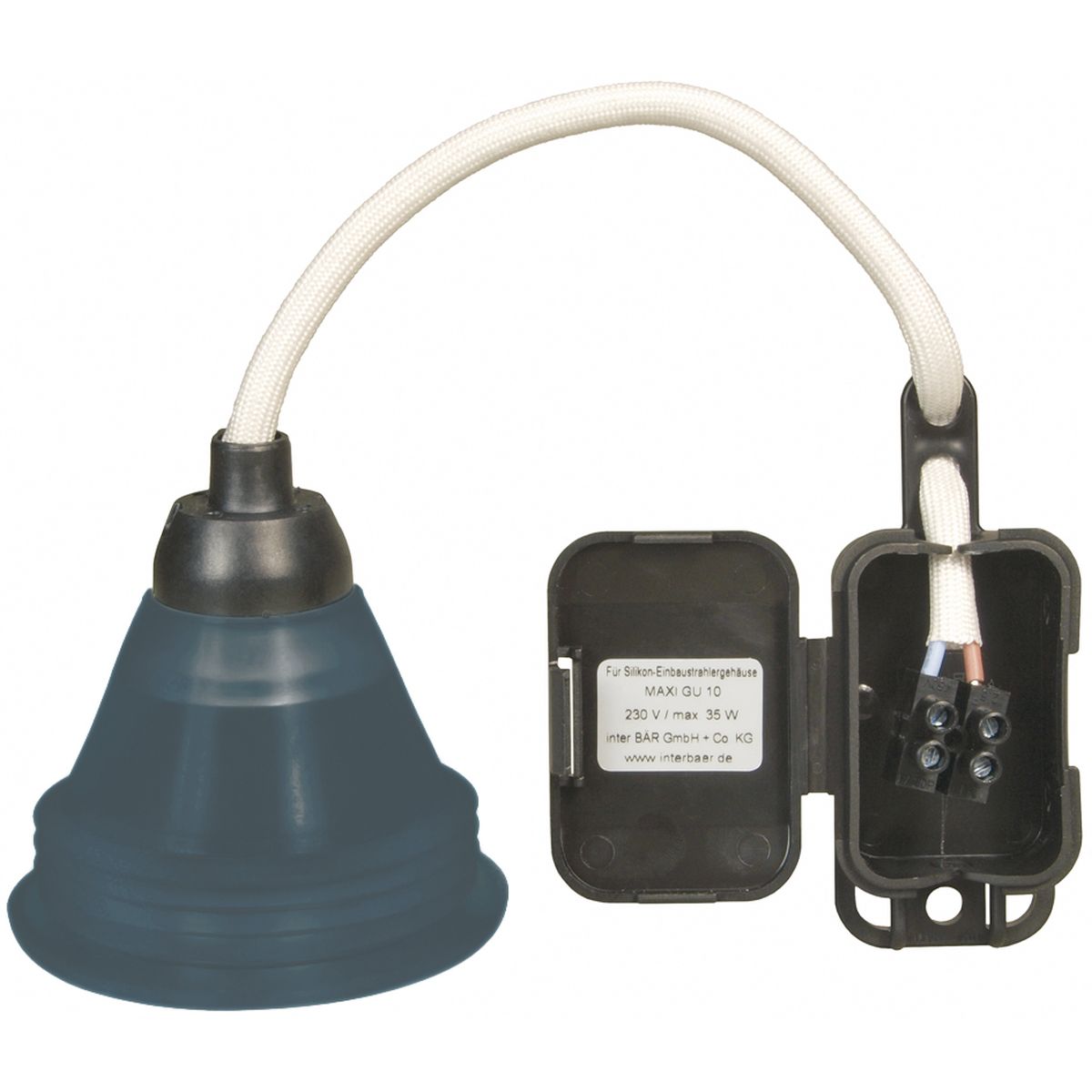 Silikon-Einbauspotgehäuse max. 35 W 230 V GU10 Ø68 mm grau