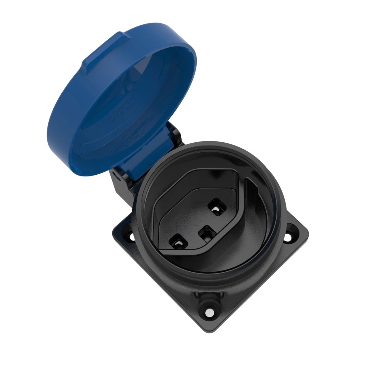 Prise INC T23 IP55 16 A 230 VAC IK08 noir/bleu S+, joint fixé
