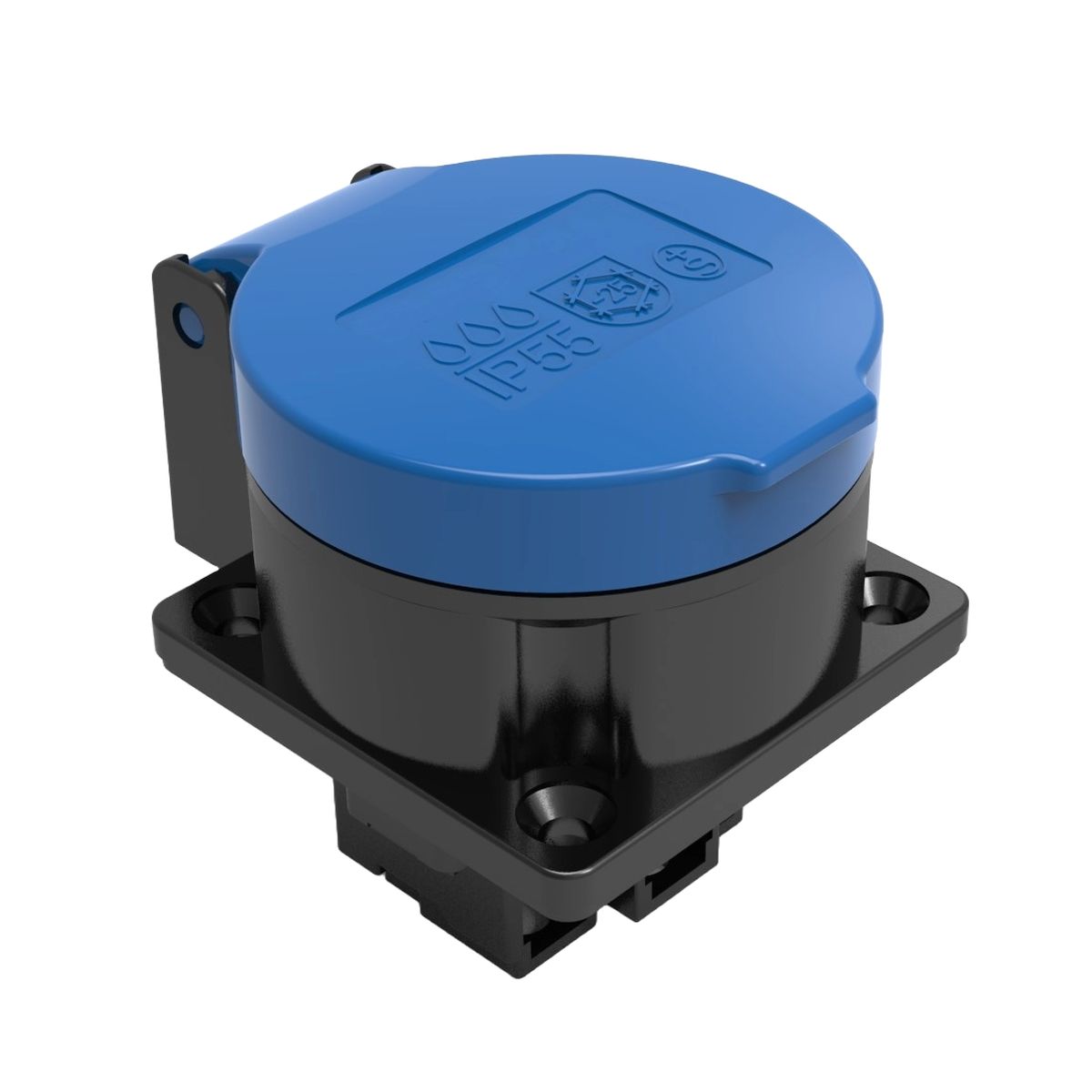 Prise INC T23 IP55 16 A 230 VAC IK08 noir/bleu S+, joint fixé - photo 2