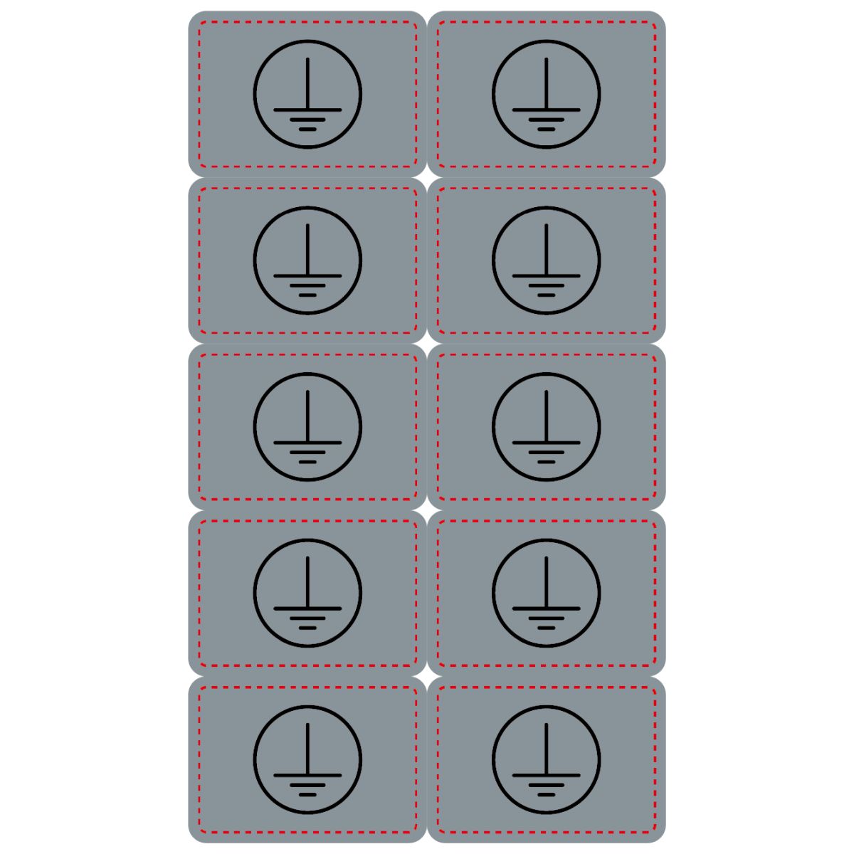 Warnschild/Aufkleber "Erdung", silber, Abmessung 30 x 20 mm, Bogen 10 Stück