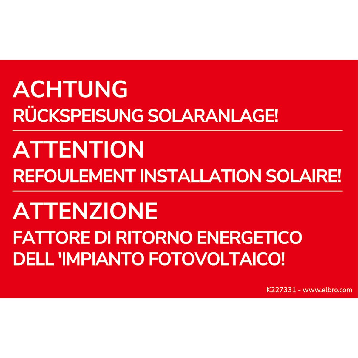 Warnaufkleber Solaranlage, wetterfest, Set zu 77 Stück, 7 Varianten – Bild 9