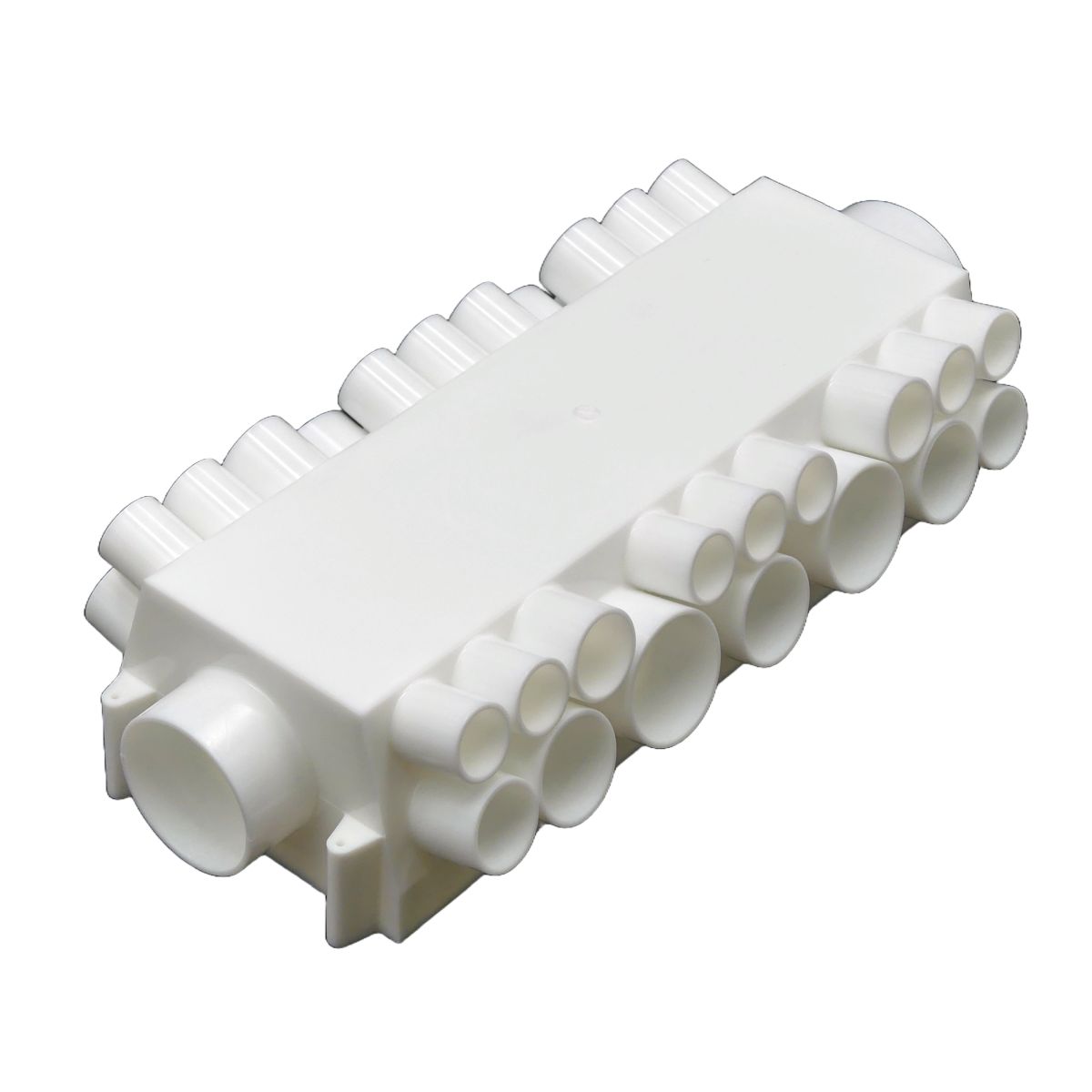Schalungskasten, Rohreinführung für 20...63 mm, Abm. 305x113x80 mm, weiss