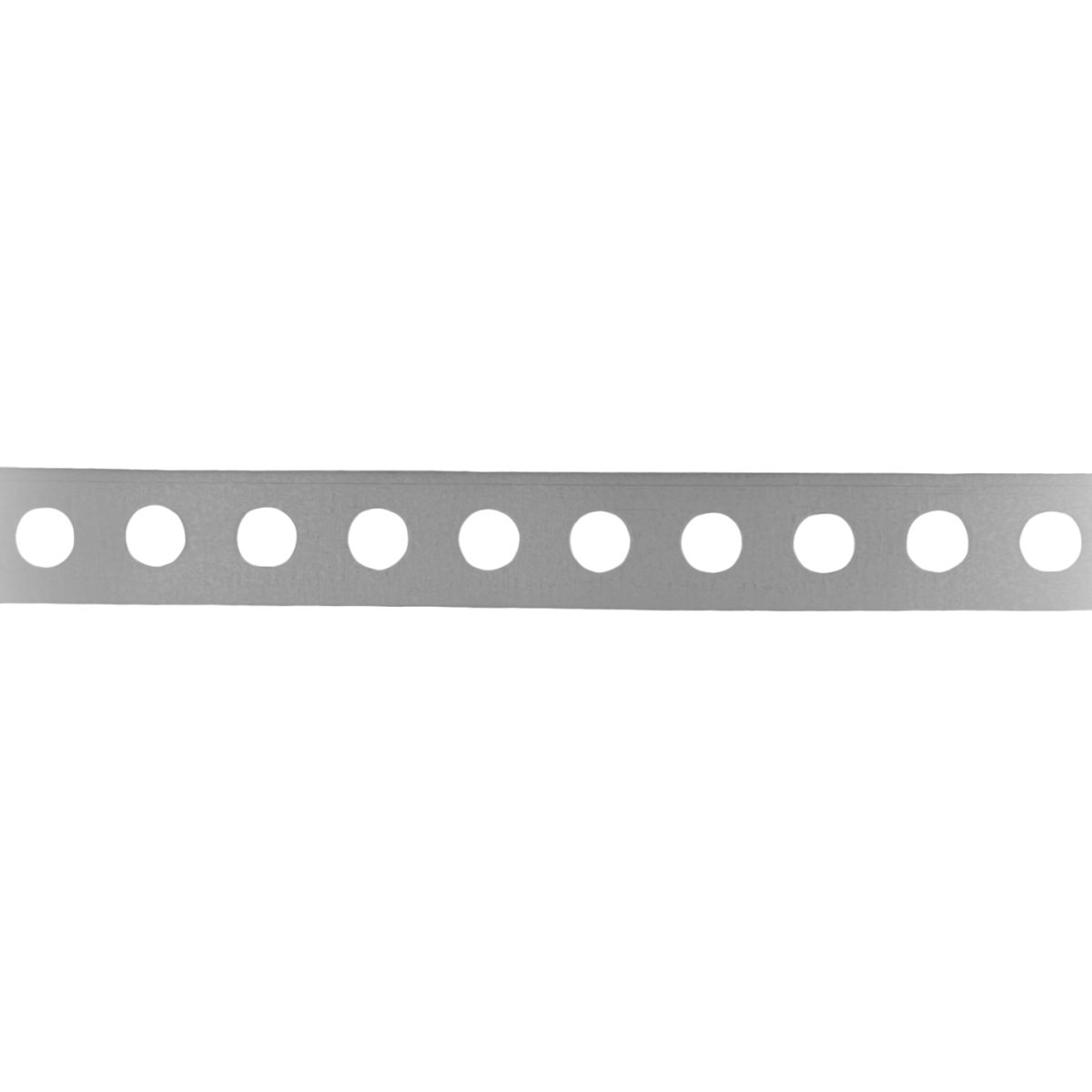 Lochband, Aluminium, Länge 10 m, Breite 27 mm, Dicke 1.5 mm, runde Löcher: Ø 6.75 mm, Abstand 40 mm