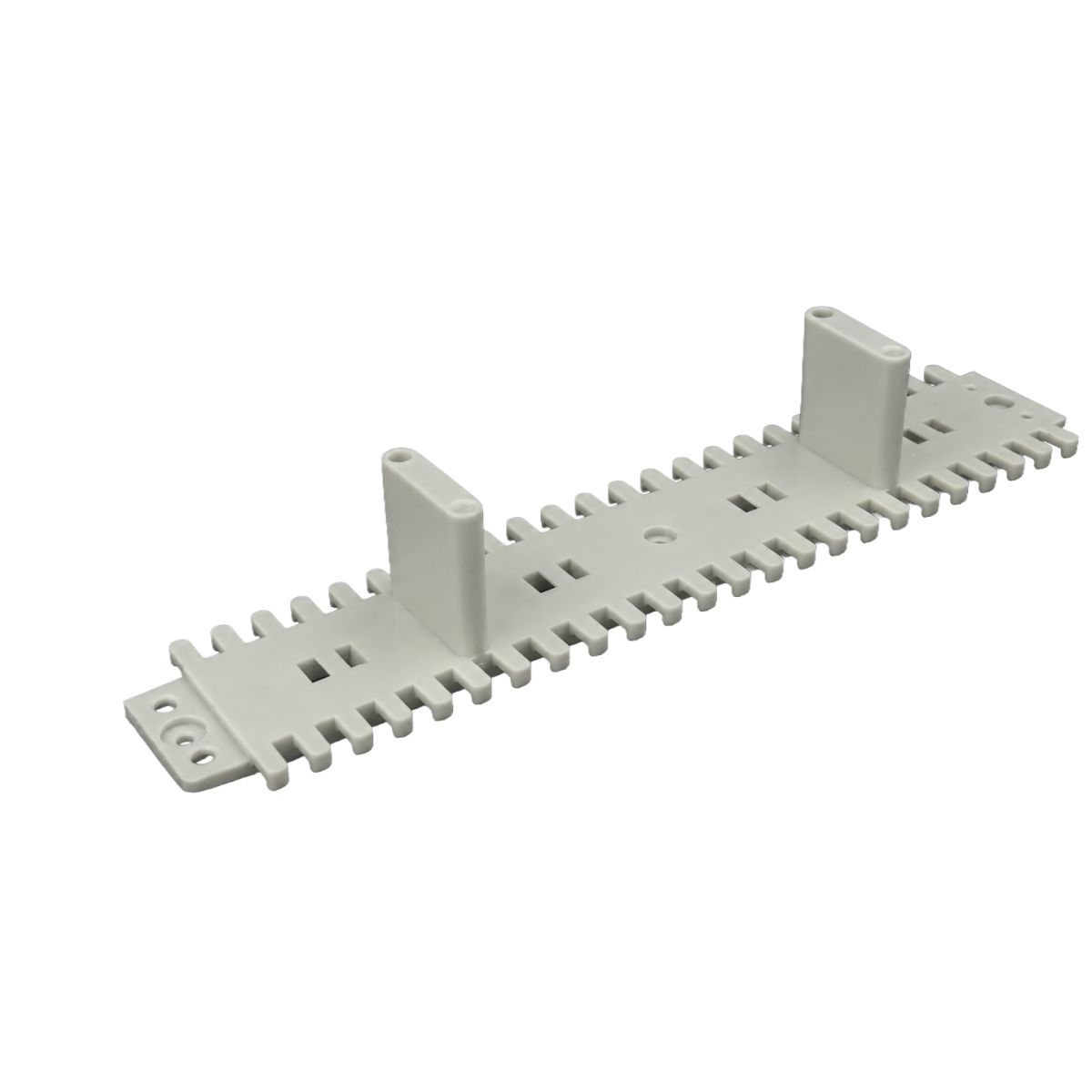 Kabelträger hellgrau, Höhe 45 mm, 249 x 54 x 45 mm, zwei Stege, Pack à 25 Stück