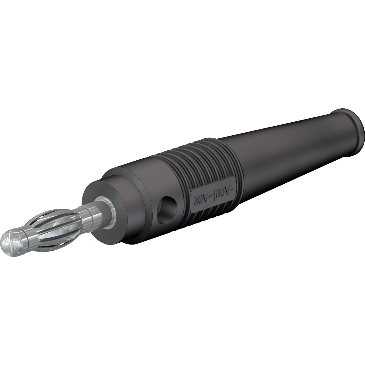 Lamellenstecker schwarz 4 mm mit Lötanschluss bis 2.5 mm²