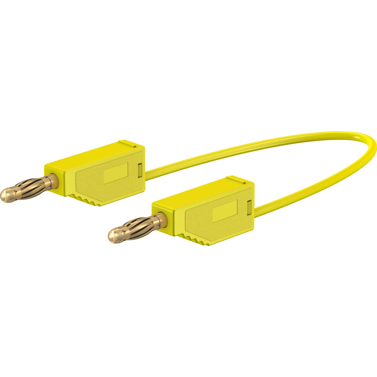 PVC test lead 100 cm yellow with 4 mm gold-plated lamellar plug 1 mm²