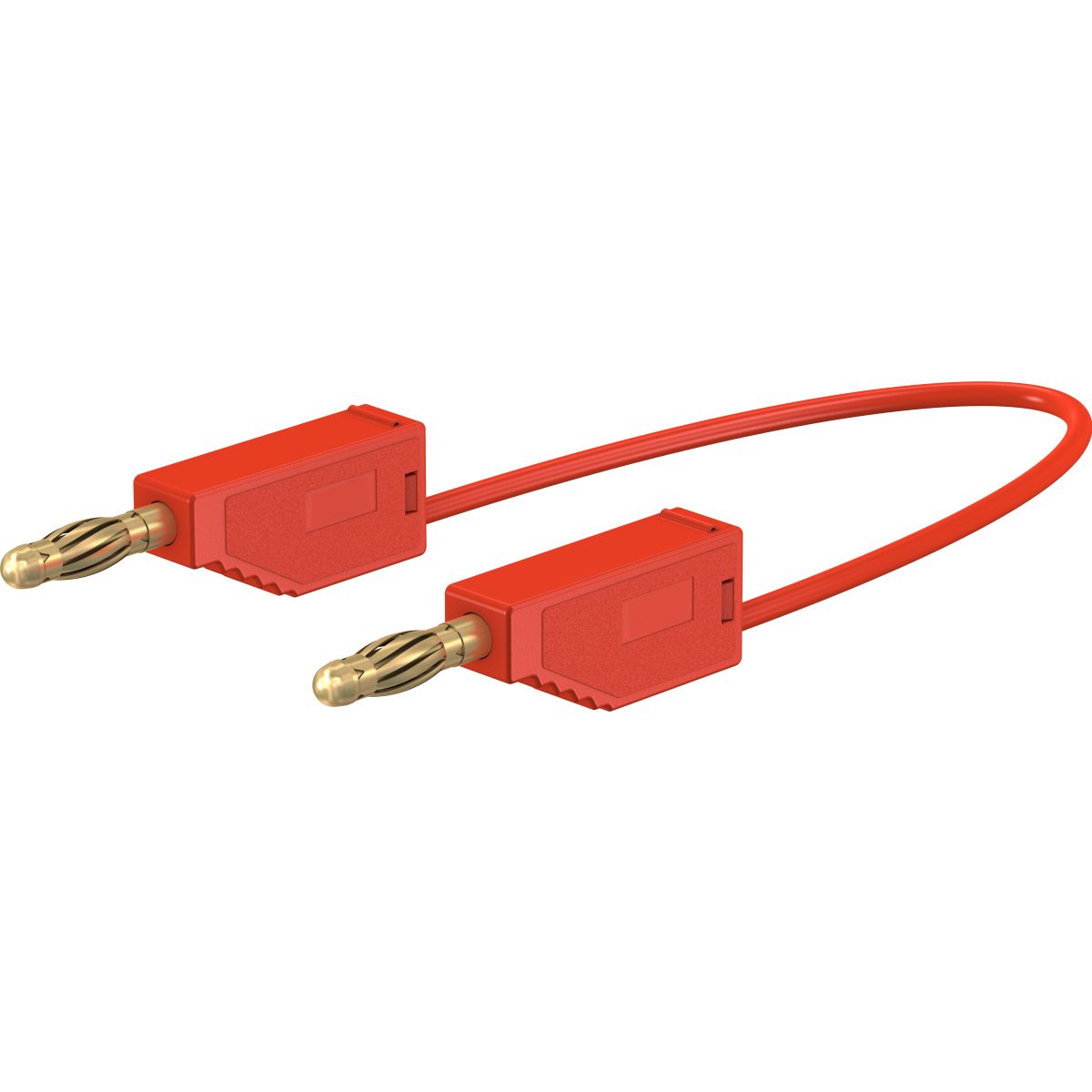 PVC-Messleitung 200 cm rot mit 4 mm Lamellenstecker vergoldet 1 mm²
