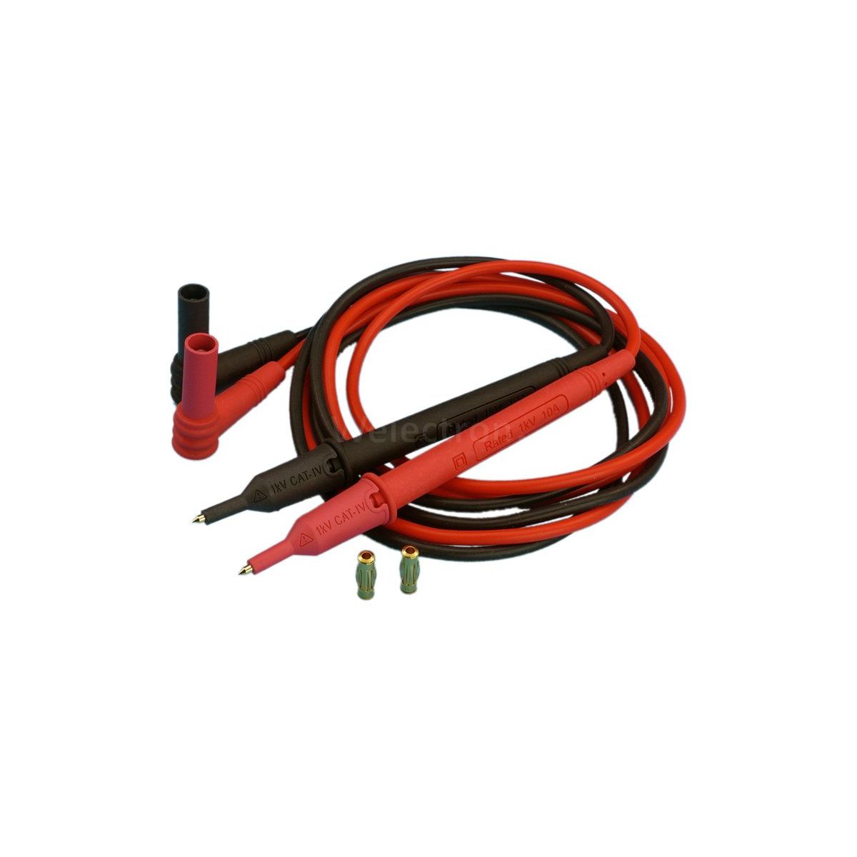 Sicherheitsmessleitungs-Set SK2, Stecker Ø4mm, 2×100cm schwarz und rot
