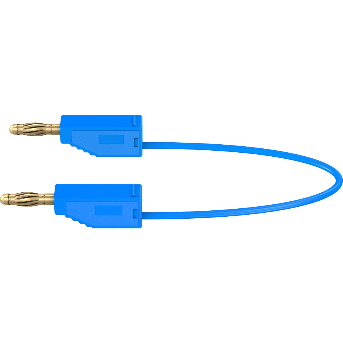 Câble de mesure en silicone de 25 cm, bleu, avec fiche à lamelles de 4 mm plaquée or, 1 mm² – Image 2