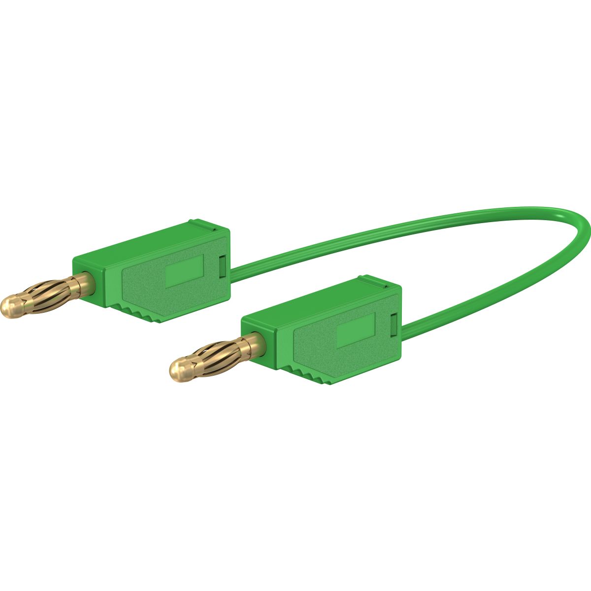Câble de mesure en silicone, 25 cm, vert, avec fiche à lamelles de 4 mm plaquée or, 1 mm²