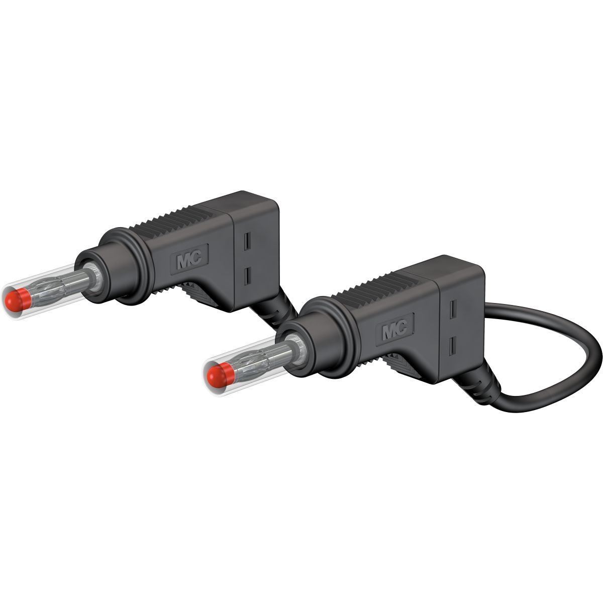 Silikon-Verbindungsleitung schwarz 200 cm 1 mm² mit Schiebehülsenstecker
